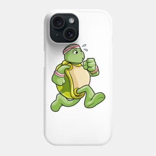 Turtle as jogger with a sweatband Phone Case