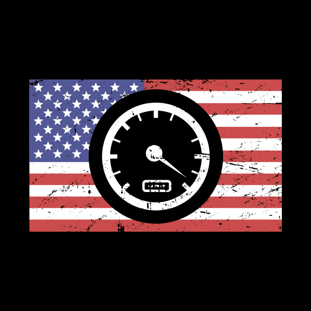 American Flag | Speedometer Race Car Racing by MeatMan