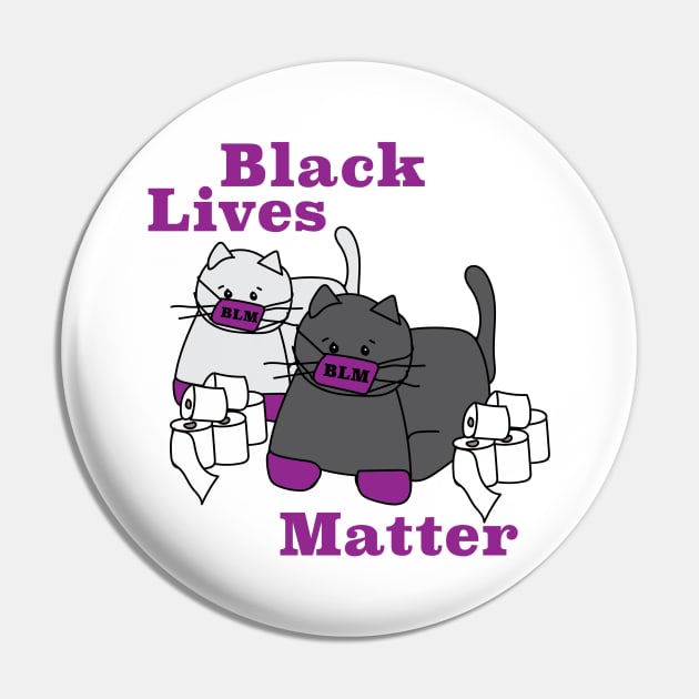 Black Lives Matter Corona Cats Pin by kristinbell