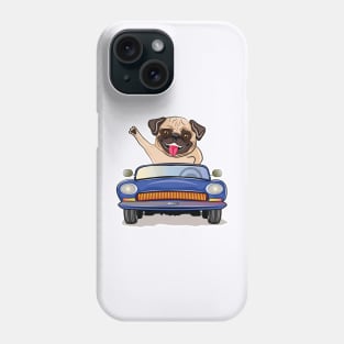 Pug Dog Driving A Car Phone Case