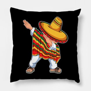 Dabbing Mexican Poncho Cinco de Mayo Men Boys Sombrero Dab Pillow