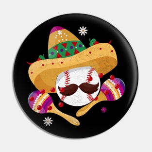 Cinco De Mayo - Baseball Mexican Sombrero Pin