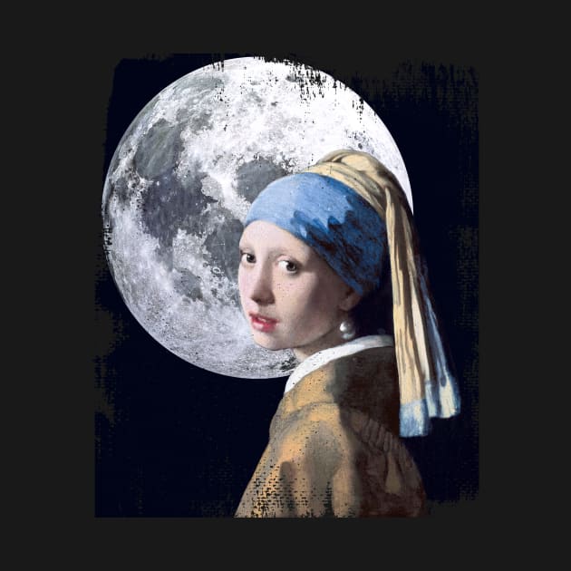 Girl with a pearl earring and the moon by RusticVintager