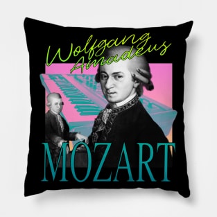 Wolfgang Amadeus Mozart - Retro 80's Synth Band Neon Aesthetic Pillow