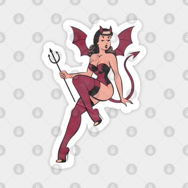 Lowbrow Devil Woman Gertrude Magnet by OldSalt