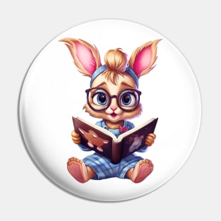 Rabbit with Book Pin