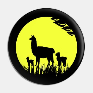 Llama Alpaca Moon Pin