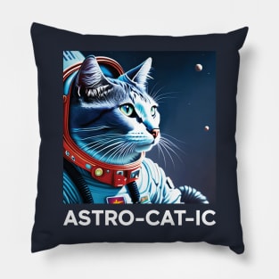 Astro-Cat-ic Digital Art Print Pillow