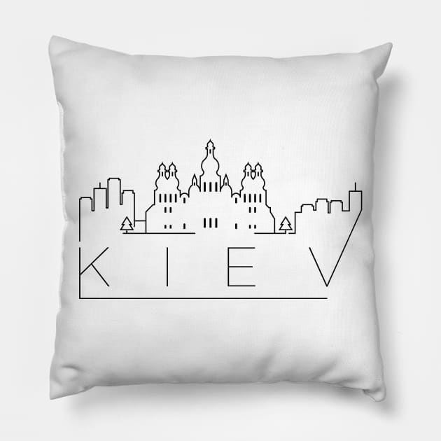Kiev Minimal Skyline Pillow by kursatunsal