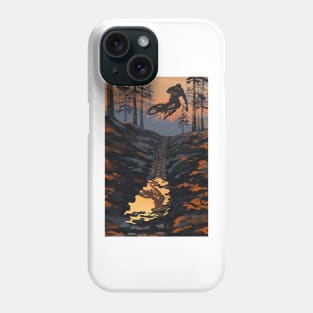 Retro styled mountain biking dirt jumper sunset Phone Case