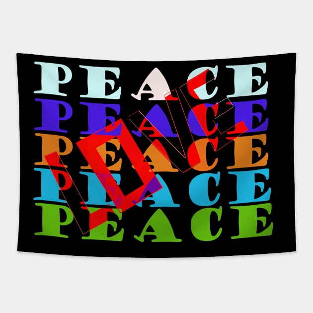 Peace And Love Tapestry by VarietyStarDesigns