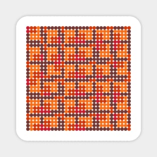 Orange geometric pattern circle Magnet