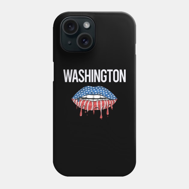 USA Flag Lips Washington Phone Case by rosenbaumquinton52