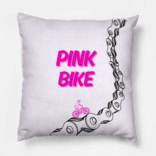 Pink Bike on Chain Trail Pillow