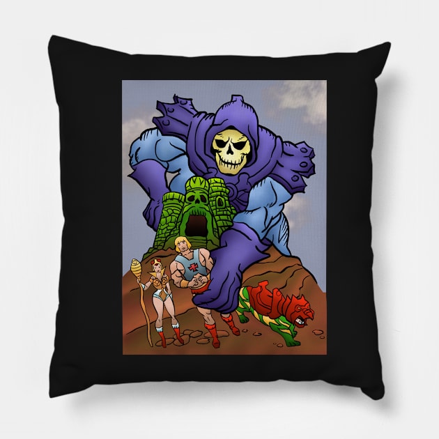 Skeleton Figure 80’s Pillow by Shoryotombo