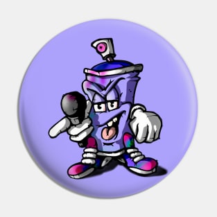 Spray Paint Can Man Pin