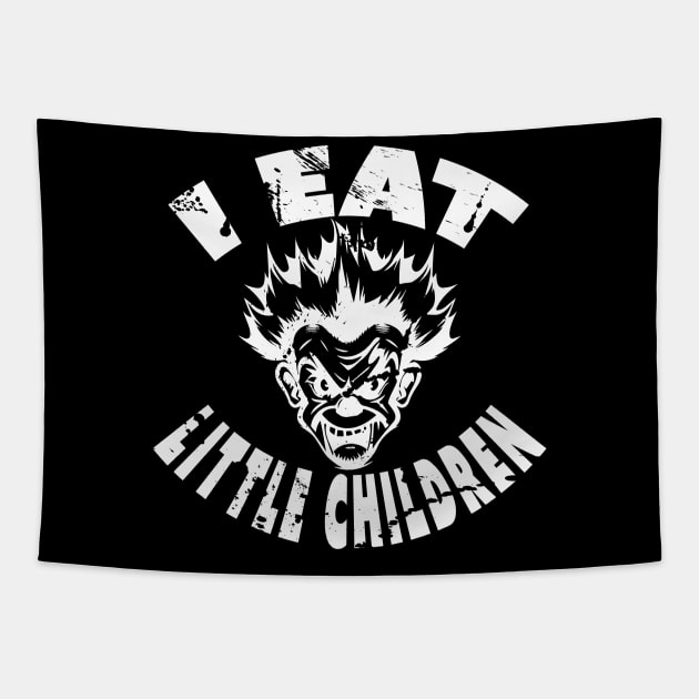 Evil Clown with a Gritty Slogan Tapestry by Vooble