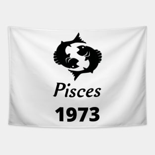 Black Zodiac Birthday Pisces 1973 Tapestry