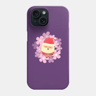 Retro vintage pink Santa Claus with vintage flower Phone Case