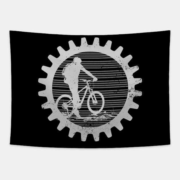 Mountain Bike Shirt | Gear Wheel Biker Gift Tapestry by Gawkclothing