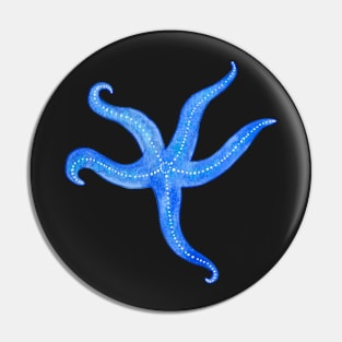 Blue Watercolor Starfish Sticker Pin