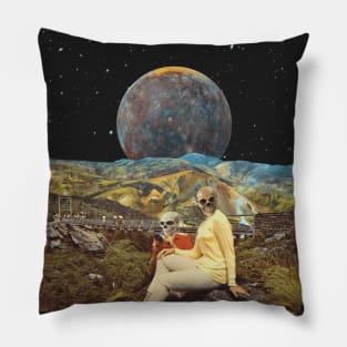 Tourists - Retro Space Surrealism Pillow