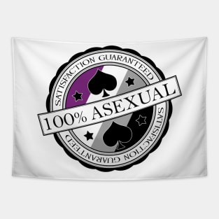 100% Satisfaction Guaranteed Asexual Pride Flag Colored Stamp of Approval Tapestry