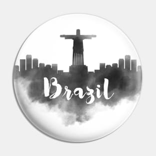 Brazil watercolor Pin