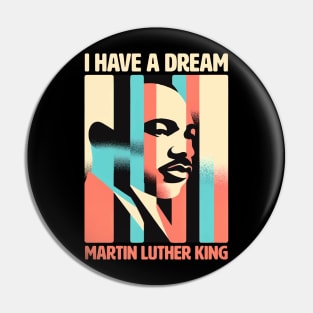 Vision of a Dream MLK Inspirational Portrait Design Dream Legacy Graphics Pin