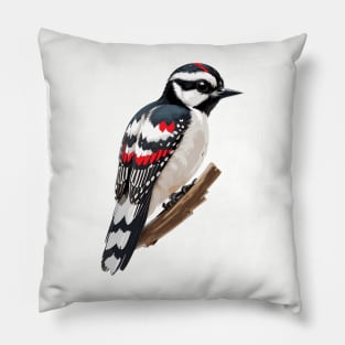 Downy woodpecker Bird Pillow