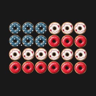 Donuts American Flag 4th Of July Independence Day T-Shirt