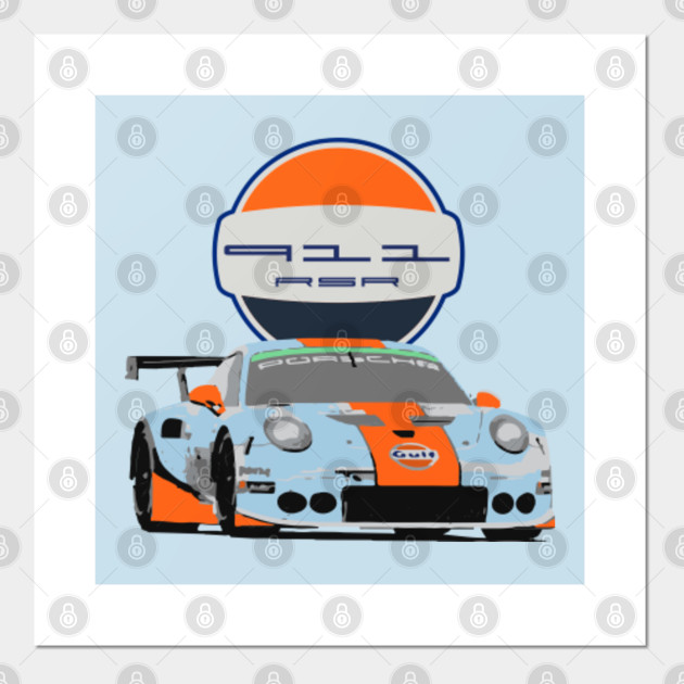 Porsche Gulf Car Racing Pin Up Girl Picture Poster