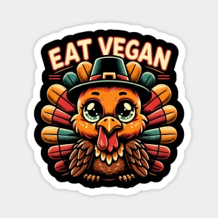 Whimsical Thanksgiving Turkey - Eat Vegan Magnet