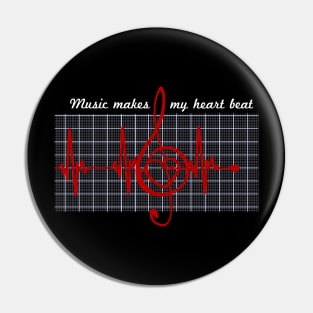 Music Makes My Heart Beat Music Lovers gift ideas Pin