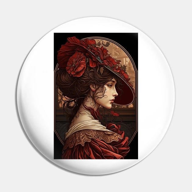 Lady in Red Pin by ArtNouveauChic