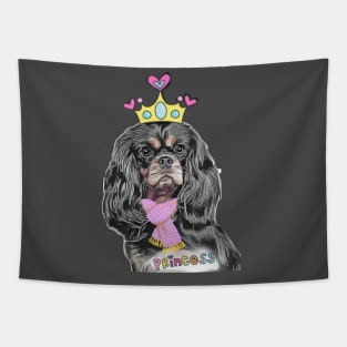 Secret, a black and tan champion Cavalier Tapestry