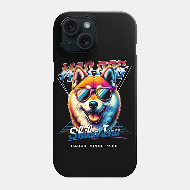 Mad Dog Shiba Inu Dog Phone Case by Miami Neon Designs