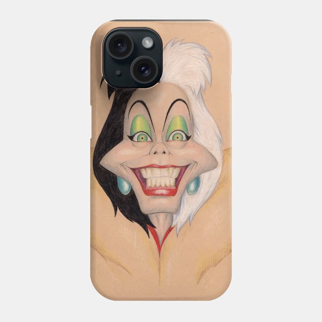 Cruella de Vil Phone Case by Bevis Musson