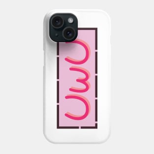 UwU pink bg borders Phone Case