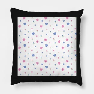 DITSY BLUE AND PINK MEADOW FLORALS Pillow