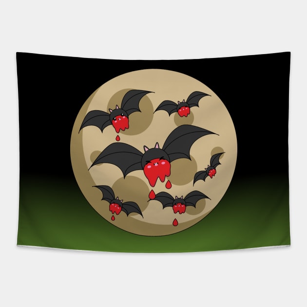 Ketchup Eater Vampire Bats Tapestry by BirdAtWork