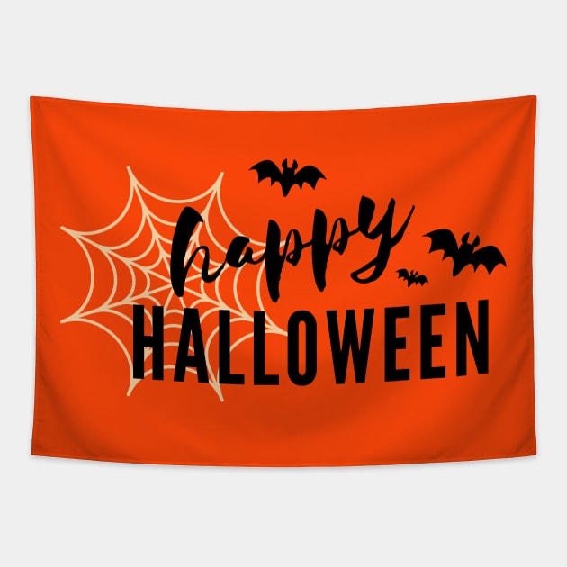 Happy Halloween Orange and Black Tapestry by Food in a Can
