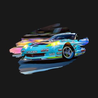 Corvette Drift Art Print T-Shirt