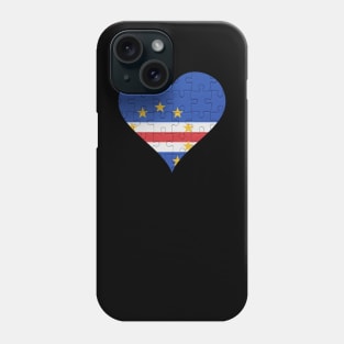 Cape Verdean Jigsaw Puzzle Heart Design - Gift for Cape Verdean With Cape Verde Roots Phone Case