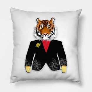 The Tiger in elegant suit  Desing of Tiger Pillow