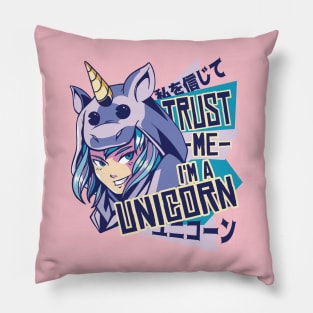 Trust Me I'm a Unicorn Kawaii Anime Manga Art Pillow