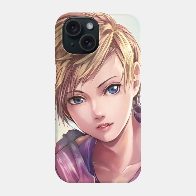 Hot Blonde Anime Girl with Short Hair Phone Case by animegirlnft