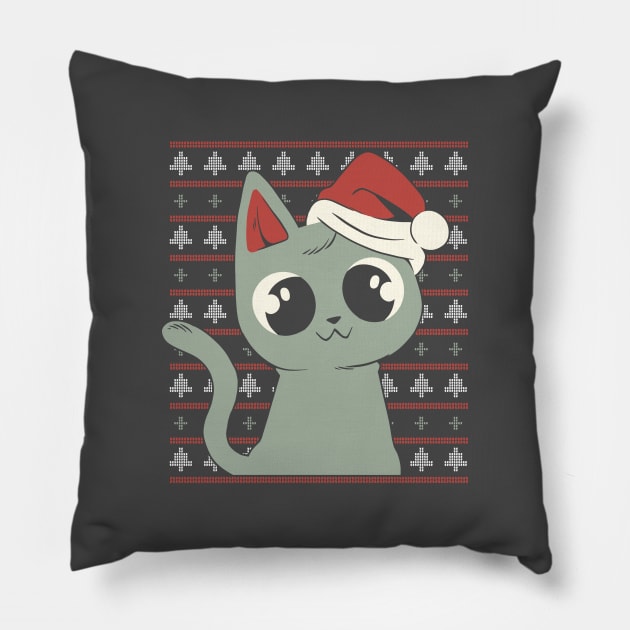 Cat Ugly Sweater Pillow by Safdesignx