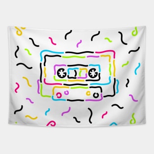 Retro Cassette Memphis Style Tapestry