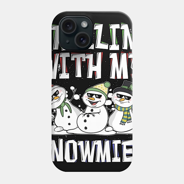 Chillin With My Snowmies Snowman Funny Ugly Christmas Phone Case by thuden1738